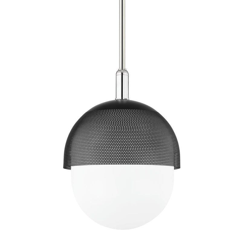 Nyack Medium Pendant in Polished Nickel / Black