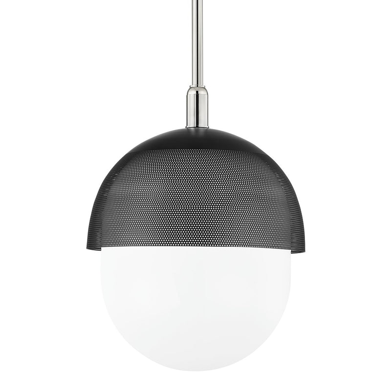Nyack Large Pendant in Polished Nickel / Black