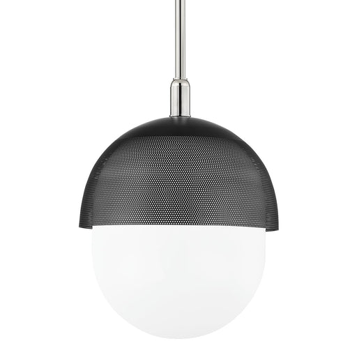 Nyack Large Pendant in Polished Nickel / Black