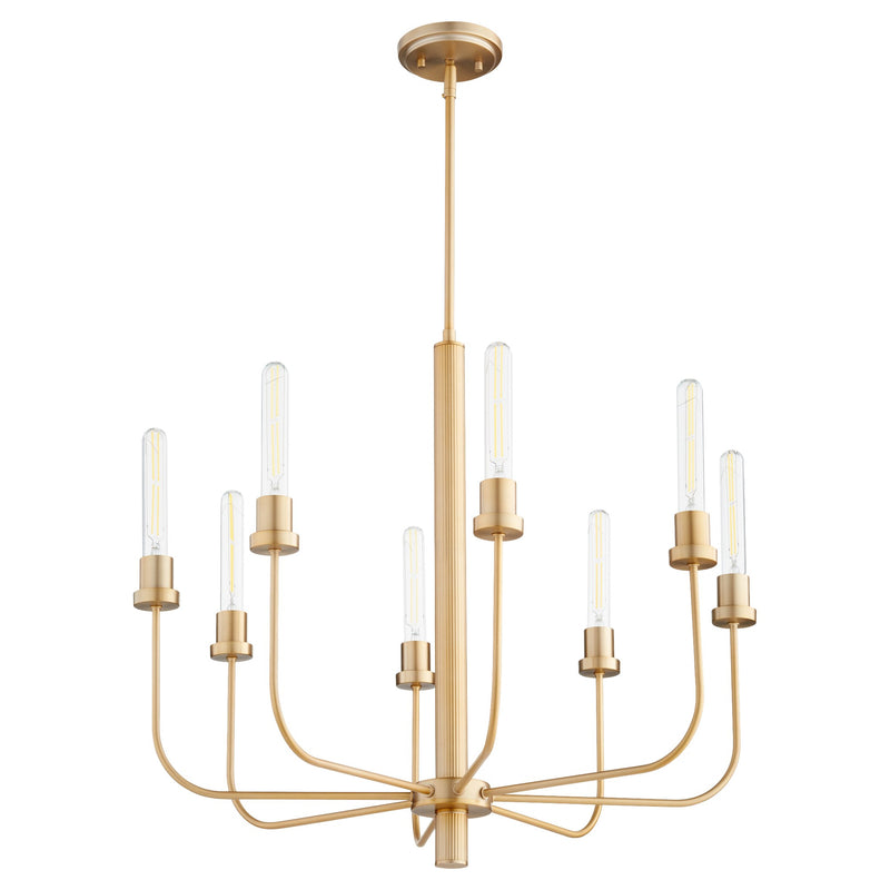 Sheridan 8 Light Chandelier in Aged Brass