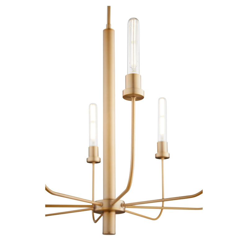 Sheridan 8 Light Chandelier in Aged Brass