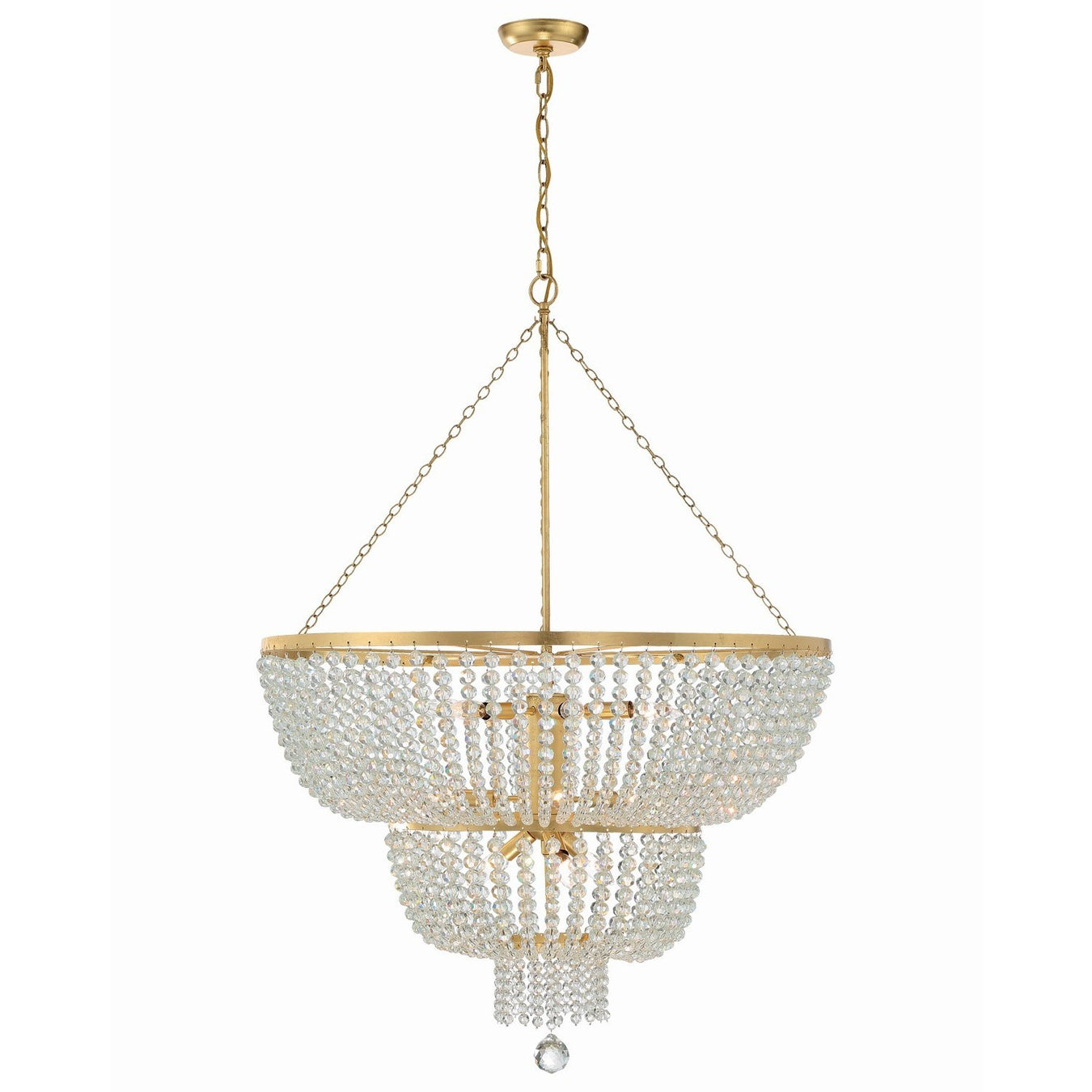 Rylee 12 Light 32" Pendant in Antique Gold