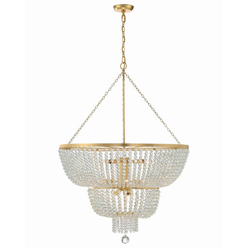 Rylee 12 Light 32" Pendant in Antique Gold