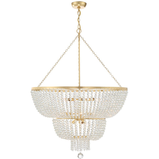 Rylee 12 Light 32" Pendant in Antique Gold