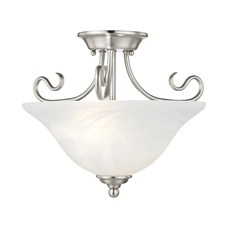 Coronado 2-Light Semi-Flush Mount in Brushed Nickel