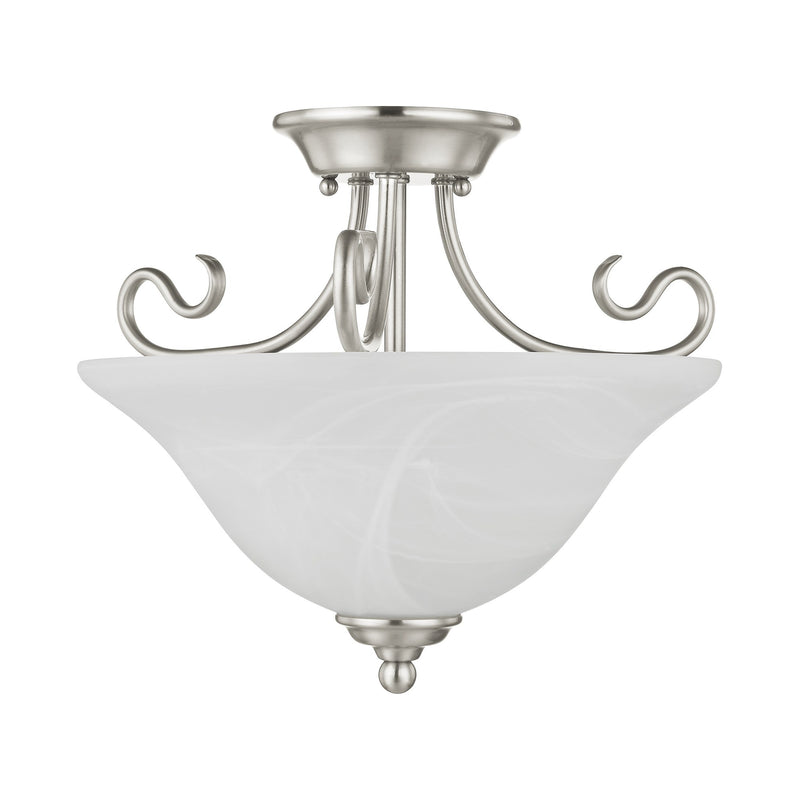 Coronado 2-Light Semi-Flush Mount in Brushed Nickel