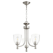 Rossington 3 Light Clear Seeded Chandelier in Satin Nickel