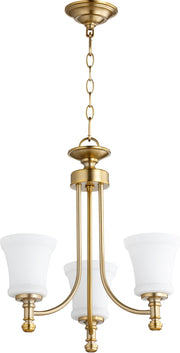 Rossington 3 Light Chandelier in Aged Brass