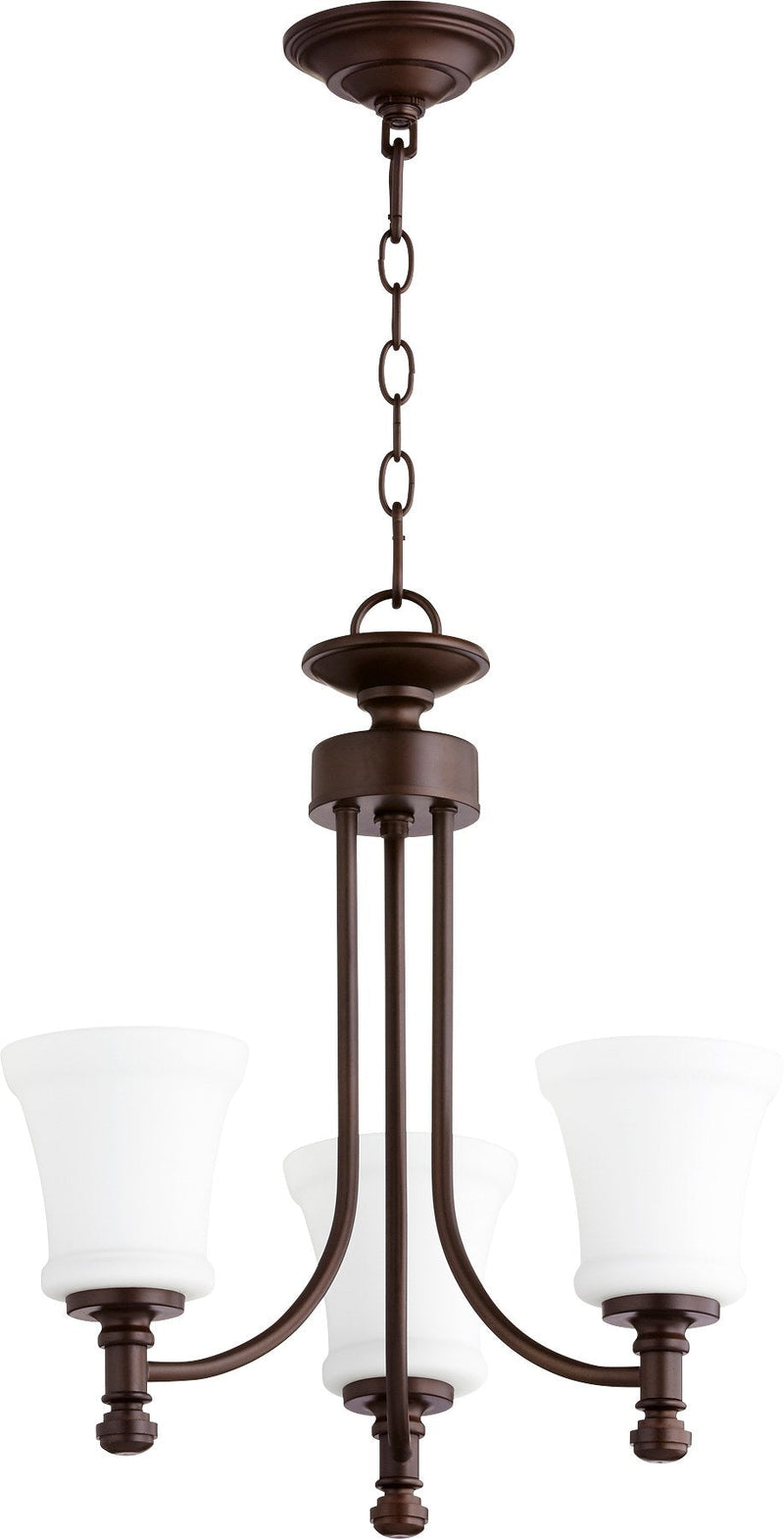 Rossington 3 Light Chandelier in Oiled Bronze