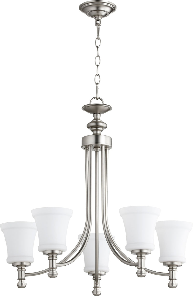 Rossington 5 Light Traditional Chandelier in Satin Nickel