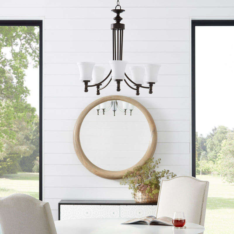 Rossington 5 Light Traditional Chandelier in Oiled Bronze