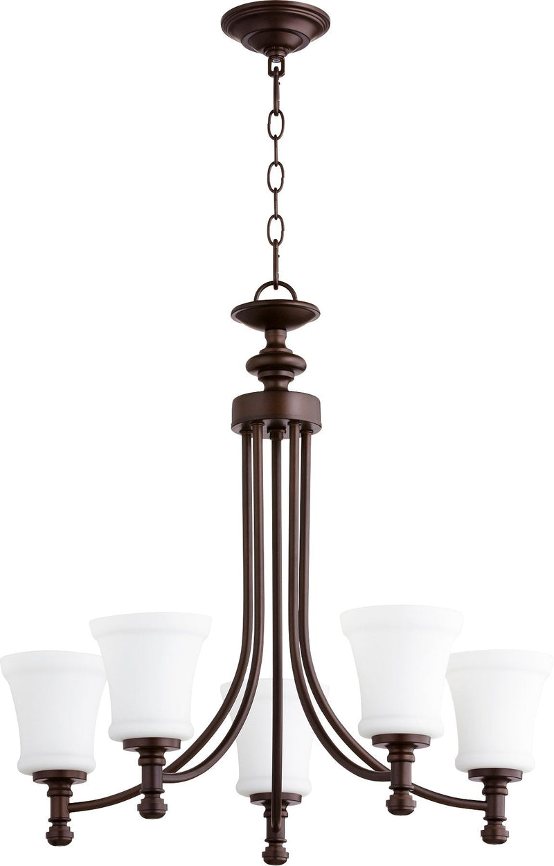 Rossington 5 Light Traditional Chandelier in Oiled Bronze
