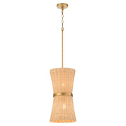 Fairview 2 Light Pendant in Brushed Brass