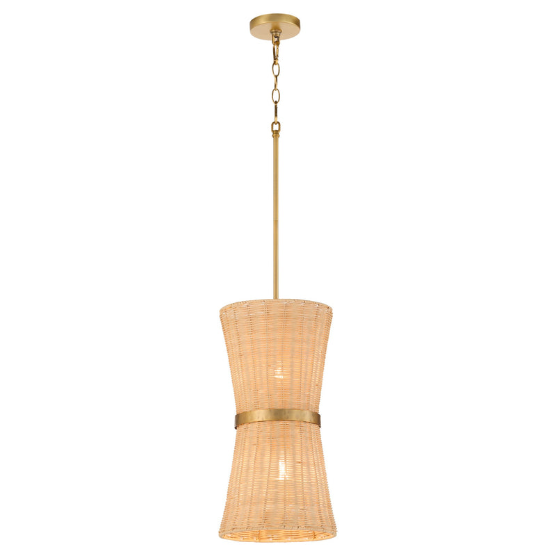Fairview 2 Light Pendant in Brushed Brass
