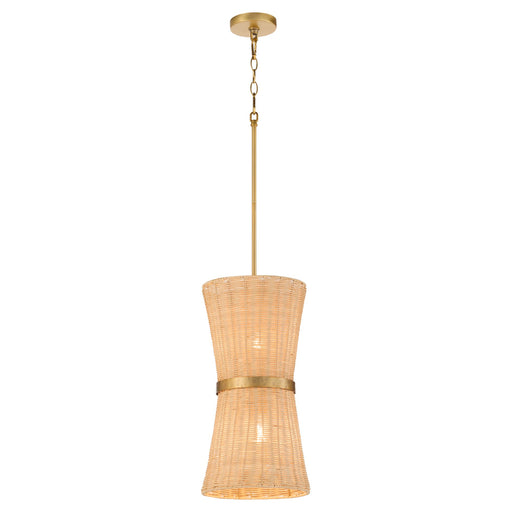 Fairview 2 Light Pendant in Brushed Brass