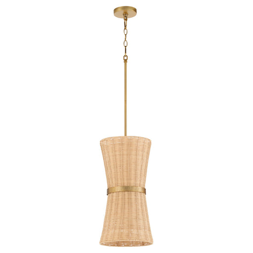 Fairview 2 Light Pendant in Brushed Brass