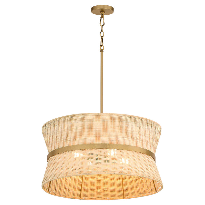 Fairview 4 Light Pendant in Brushed Brass