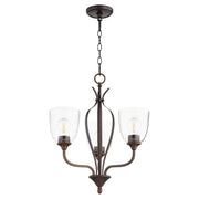 Jardin 3 Light Transitional Chandelier in Oiled Bronze