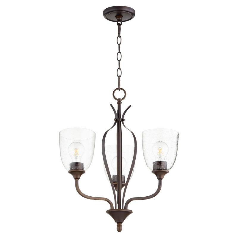 Jardin 3 Light Transitional Chandelier in Oiled Bronze