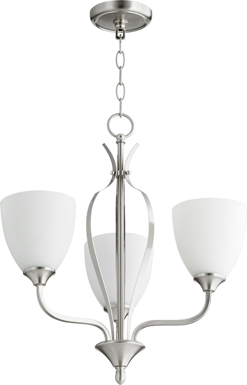 Jardin 3 Light Transitional Chandelier in Satin Nickel