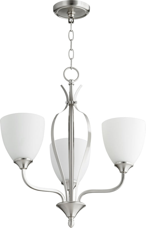 Jardin 3 Light Transitional Chandelier in Satin Nickel