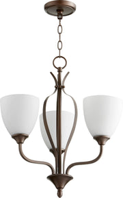 Jardin 3 Light Transitional Chandelier in Oiled Bronze