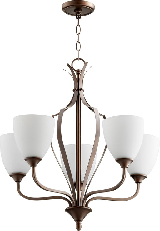 Jardin 5 Light Chandelier in Oiled Bronze