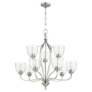 Jardin 9 Light Traditional Chandelier in Satin Nickel