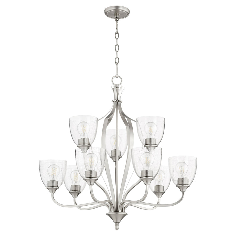Jardin 9 Light Traditional Chandelier in Satin Nickel