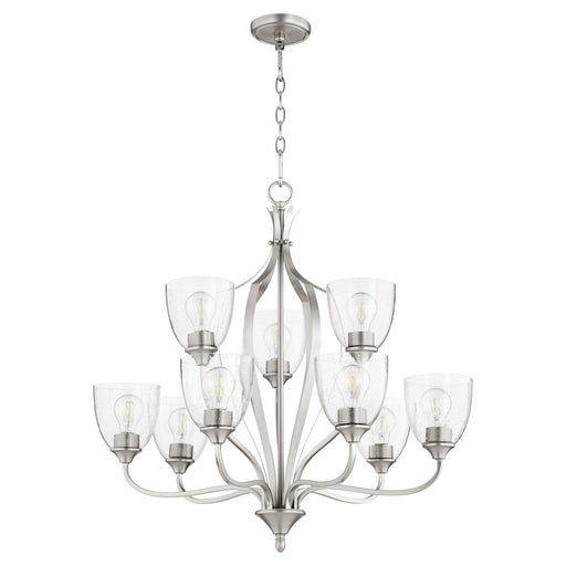 Jardin 9 Light Traditional Chandelier in Satin Nickel