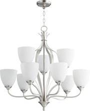 Jardin 9 Light Traditional Chandelier in Satin Nickel