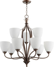 Jardin 9 Light Traditional Chandelier in Oiled Bronze