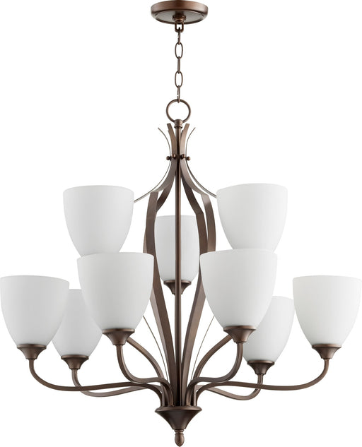 Jardin 9 Light Traditional Chandelier in Oiled Bronze