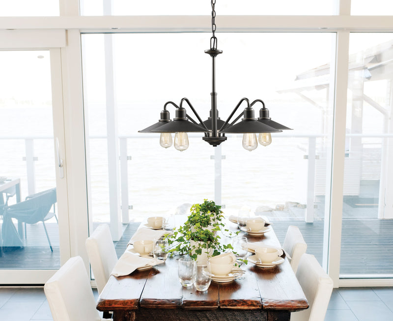 Casa 5 Light 30.25" Chandelier in Olde Bronze in a room setting