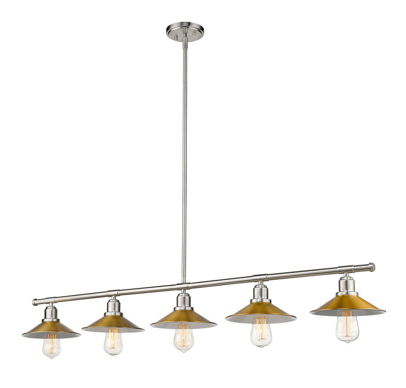 Casa 5 Light 51.5" Linear Pendant in Brushed Nickel