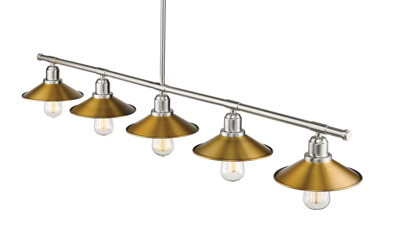 Casa 5 Light 51.5" Linear Pendant in Brushed Nickel
