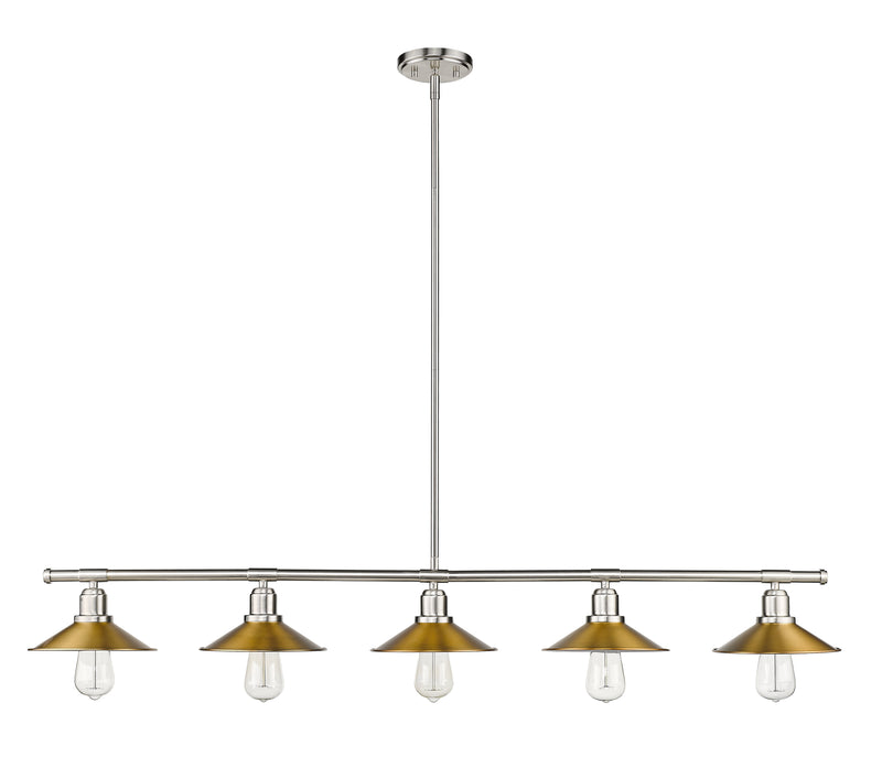 Casa 5 Light 51.5" Linear Pendant in Brushed Nickel