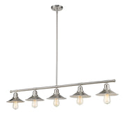 Casa 5 Light 51.5" Linear Pendant in Brushed Nickel