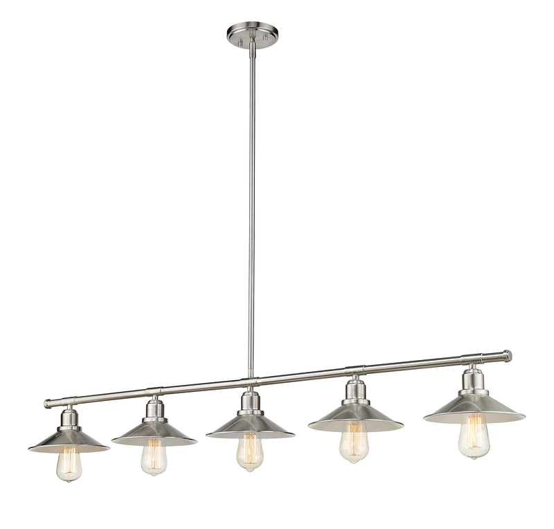 Casa 5 Light 51.5" Linear Pendant in Brushed Nickel