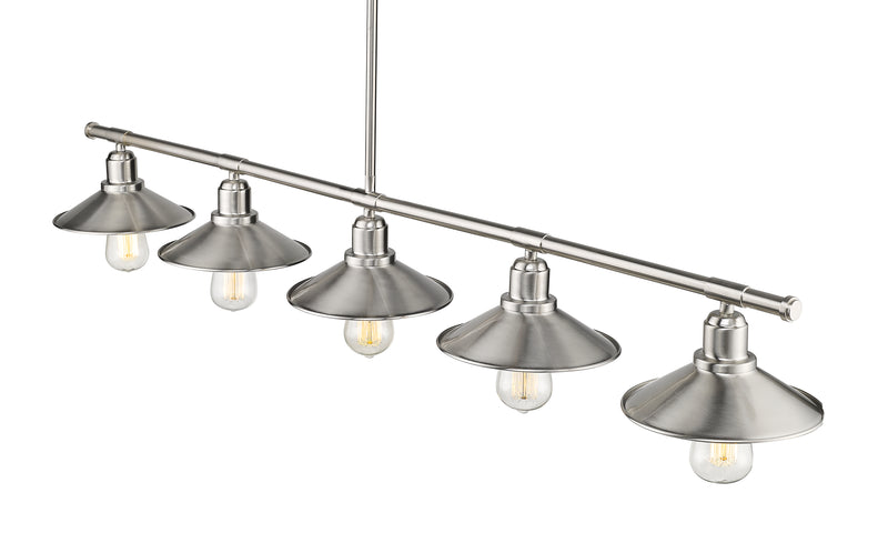 Casa 5 Light 51.5" Linear Pendant in Brushed Nickel