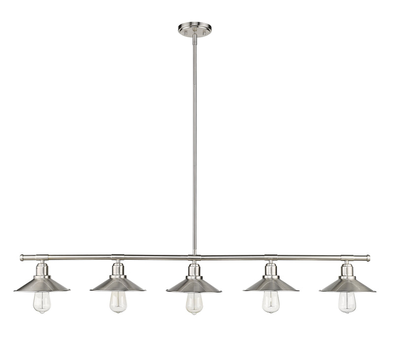 Casa 5 Light 51.5" Linear Pendant in Brushed Nickel