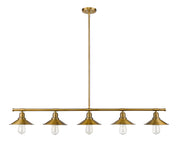 Casa 5 Light 51.5" Linear Pendant in Foundry Brass