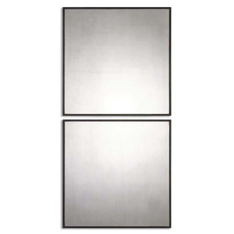 Uttermost's Matty Antiqued Square Mirrors, S/2 - Lamps Expo