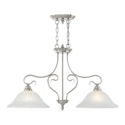 Coronado 2-Light Linear Chandelier in Brushed Nickel