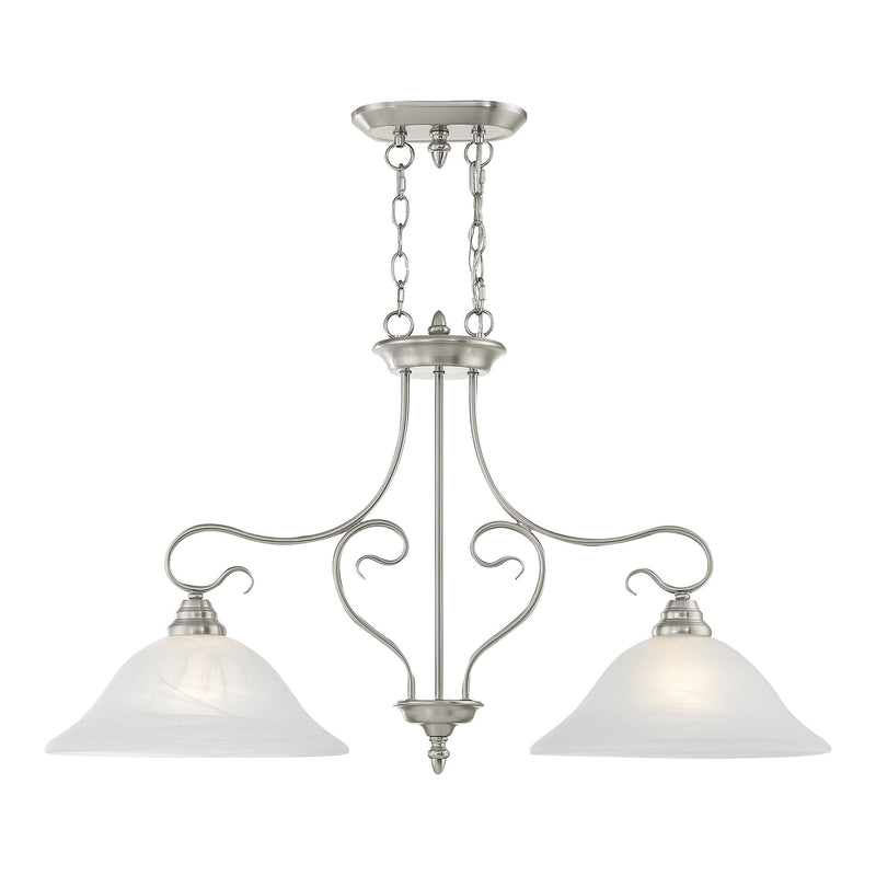 Coronado 2-Light Linear Chandelier in Brushed Nickel