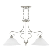 Coronado 2-Light Linear Chandelier in Brushed Nickel