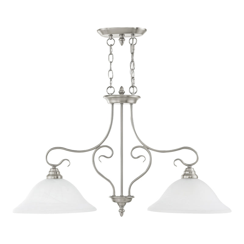 Coronado 2-Light Linear Chandelier in Brushed Nickel