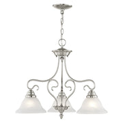 Coronado 3-Light Convertible Chandelier / Semi-Flush Mount in Brushed Nickel