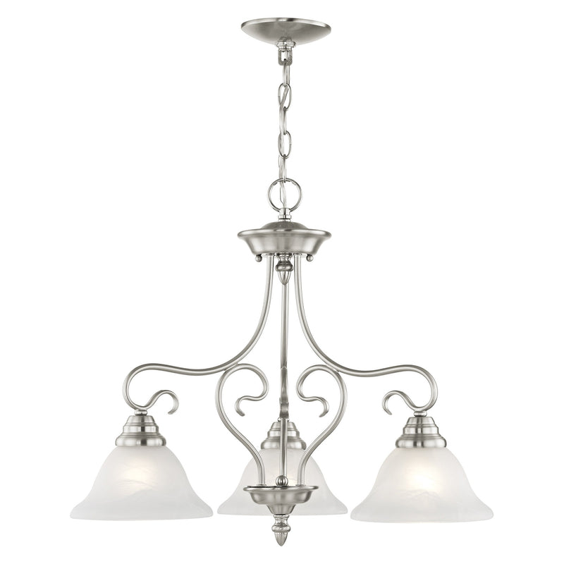 Coronado 3-Light Convertible Chandelier / Semi-Flush Mount in Brushed Nickel