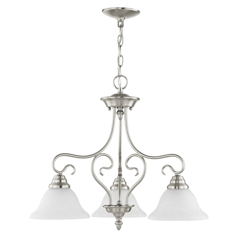 Coronado 3-Light Convertible Chandelier / Semi-Flush Mount in Brushed Nickel